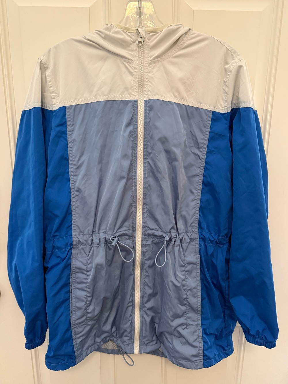 Old Navy Colorblock Blue Hooded Windbreaker